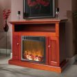 Cambridge Sorrento Electric Fireplace Heater with 47-In. Mahogany TV Stand, Enhanced Log Display, Multi-Color Flames and Remote Control For Cheap