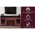 Cambridge Savona 59 In. Electric Fireplace in Cherry with Entertainment Stand and Charred Log Display, on Sale