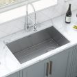 32-inch Offset Drain Sloped Bottom Undermount Kitchen Sink Single Bowl Stainless Steel Supply