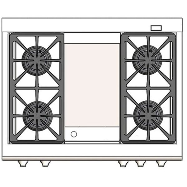 Capital Cooking - 36  Capital Connoisseurian Dual Fuel Range - Self Clean - 19K BTU - 4 Sealed Burners w  12  Griddle (centered) - CSB362G2 For Cheap