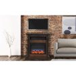 Cambridge Sienna 34 In. Electric Fireplace w  Enhanced Log Display and Walnut Mantel Supply