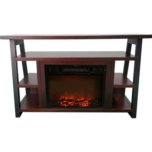 Cambridge 32-In. Sawyer Industrial Electric Fireplace Mantel with Realistic Log Display and Color Changing Flames Hot on Sale