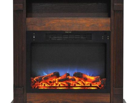 Cambridge Sienna 34 In. Electric Fireplace w  Multi-Color LED Insert and Walnut Mantel Online Sale