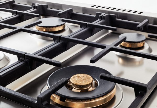 Bertazzoni - 36 inch All Gas Range, 6 Brass Burners and Cast Iron Griddle - HER366BCFGM Cheap