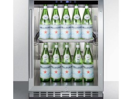 Summit - 24  Wide Commercial Outdoor Mini Reach-In Beverage Center with Dolly | Stainless Steel | [SCR611GLOSR] For Discount