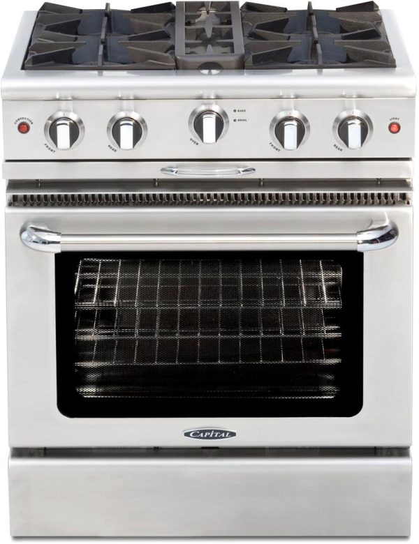 Capital Cooking - 30  Capital Culinarian Range - Manual Clean - 25K BTU - 4 Open Burners, 1 8K BTU Small Pan Burner - MCOR304 For Cheap