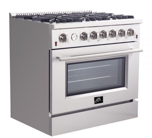 FORNO - Alta Qualita 36  Stainless Steel Pro Style Natural Gas Range on Sale