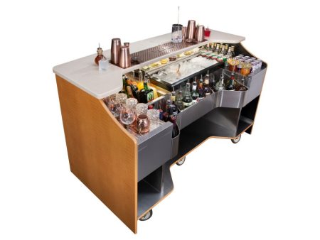 Perlick - 70” Tobin Ellis Signature Series Limited Edition Mobile Bar: two drainboards, bottle well, ice chest, and bottle rail  - RMB-001 Fashion