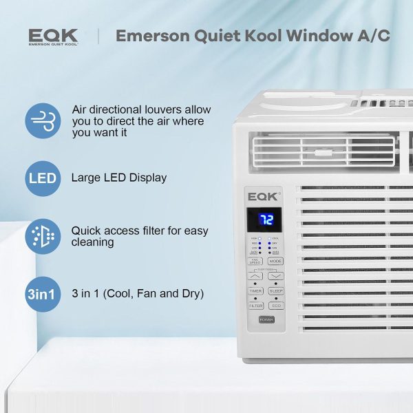 Emerson Quiet - 5,000 BTU Window Air Conditioner, Electronic Controls | EARC5RD1 Sale