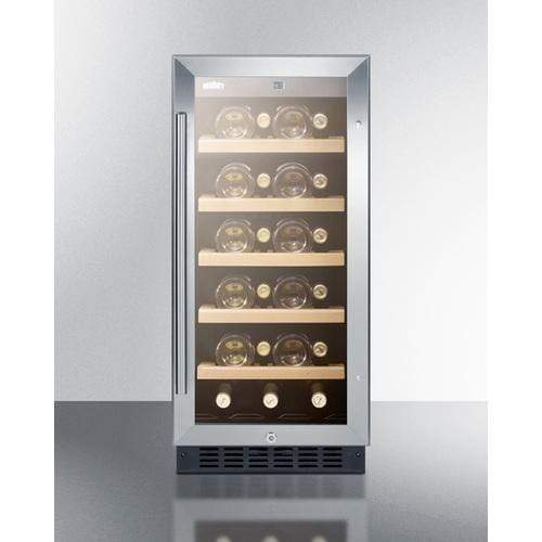 Summit | ADA Compliant 15  Wide Commercial Wine Cellar for Built-in or Freestanding Use with Glass Door, Digital Controls, Front Lock, LED Lighting and Stainless Steel Cabinet | ALWC15CSS Hot on Sale