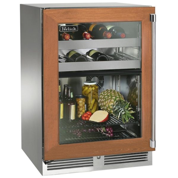 Perlick - 24  Signature Series Marine Grade Dual-Zone Refrigerator Wine Reserve with fully integrated panel-ready glass door- HP24CM-4 Cheap