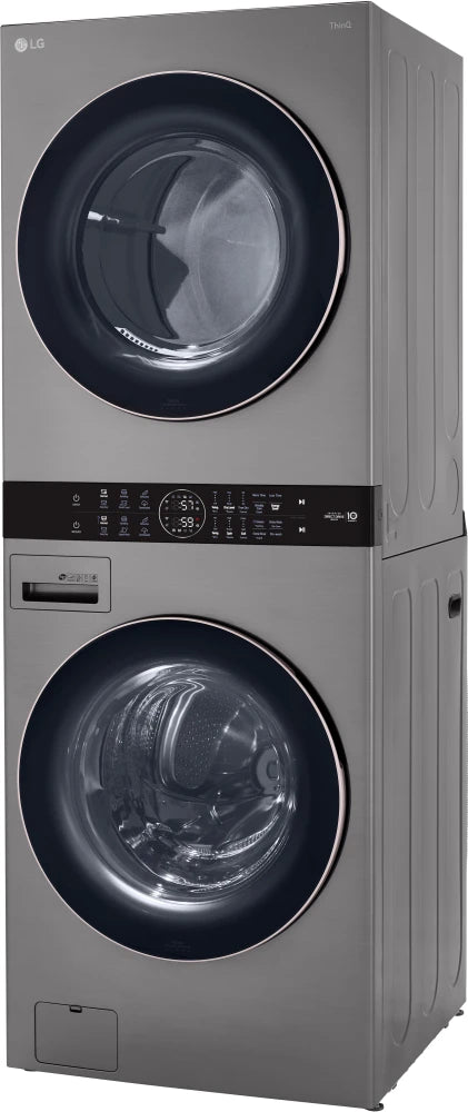 LG - 27 in. WashTower Laundry Center with 4.5 cu. ft. Front Load Washer and 7.4 cu. ft. Electric Dryer in Graphite Steel - WKE100HVA Discount