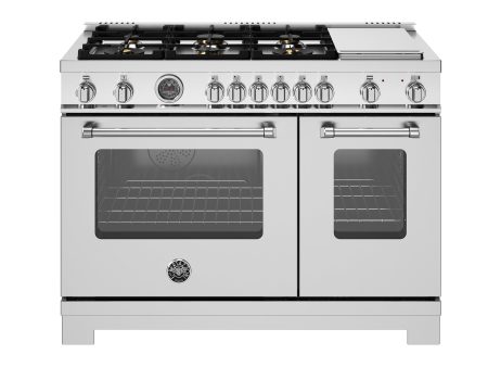 Bertazzoni - 48 inch Dual Fuel Range, 6 Burners and Griddle, Electric Oven - MAS486GDFMXV Online