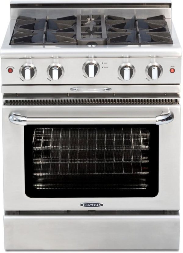 Capital Cooking - 30  Capital Culinarian Range - Manual Clean - 25K BTU - 4 Open Burners, 1 8K BTU Small Pan Burner - MCOR304 For Cheap