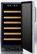 Summit - 15 Inch Built-in or Freestanding Wine Cellar with 2.94 cu. ft. Capacity, 33-Bottle Capacity, Wooden Shelves, Factory Installed Lock, LED Lighting and Digital Thermostat: Stainless Steel Cabinet Finish | SWC1535BCSS Online Hot Sale