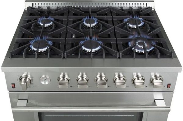 FORNO - Alta Qualita 36  Stainless Steel Pro Style Natural Gas Range on Sale