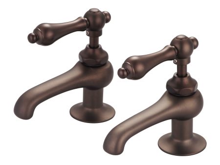 Water Creation | Vintage Classic Basin Cocks Lavatory Faucets in Oil-rubbed Bronze Finish Finish With Metal Lever Handles Without Labels | F1-0003-03-AL For Discount