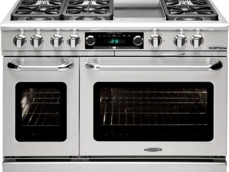 Capital Cooking - 36  Capital Connoisseurian Dual Fuel Range - Self Clean - 19K BTU - 6 Sealed Burners w  12  Griddle - CSB484G2 For Cheap