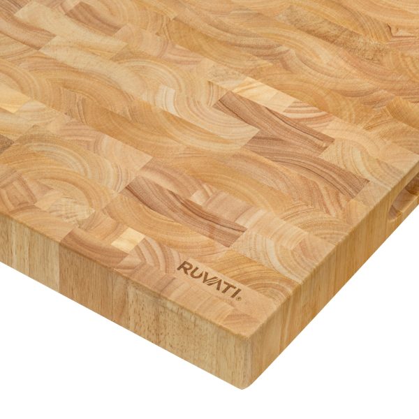 Ruvati 17 x 16 x 2 inch thick End-Grain French Oak Butcher Block Solid Wood Large Cutting Board – RVA2445OAK Online Sale