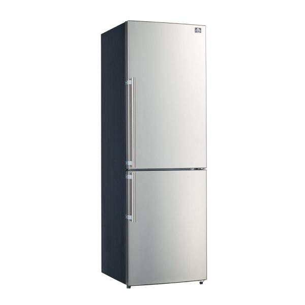 FORNO - 24-Inch Refrigerator 11.1 cu.ft Bottom Freezer in Stainless Steel with Side Grip Handle Hot on Sale