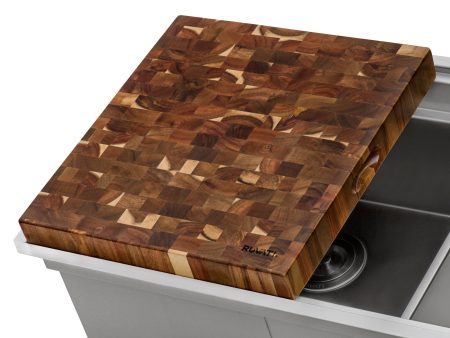 Ruvati 17 x 16 x 2 inch thick End-Grain Acacia Butcher Block Solid Wood Large Cutting Board – RVA2445ACA For Discount