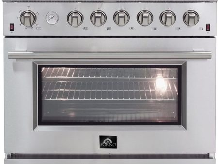 FORNO - Alta Qualita 36  Stainless Steel Pro Style Natural Gas Range on Sale