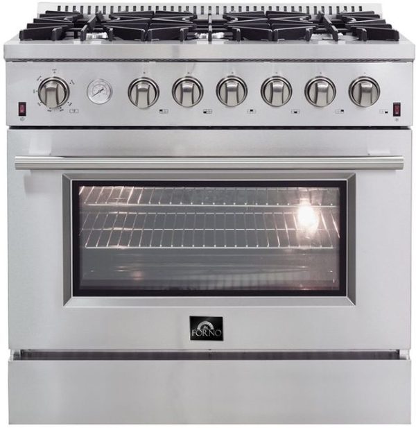 FORNO - Alta Qualita 36  Stainless Steel Pro Style Natural Gas Range on Sale