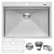 30 x 22 inch Drop-in Tight Radius Topmount 16 Gauge Stainless Steel Kitchen Sink Single Bowl Discount