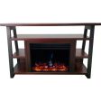 Cambridge San Jose Electric Fireplace TV Stand in Black with Color-Changing LED Fireplace Heater and Crystal Rock Display For Cheap