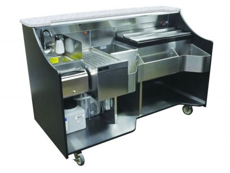 Perlick - 70” Tobin Ellis Signature Series Mobile Bar: one drainboard, bottle well, ice chest, bottle rail, hand wash sink, hot water heater - RMB-002 Discount