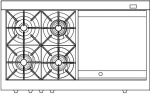 Capital Cooking - 36  Capital Connoisseurian Dual Fuel Range - Self Clean - 19K BTU - 4 Sealed Burners w  24  Griddle - CSB484GG Online Hot Sale