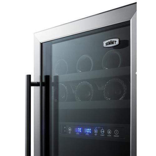 Summit - 18  Built-in or Freestanding Dual-Zone Wine Cellar | 28 Bottle Capacity, Automatic Defrost, LED Lighting, Digital Thermostat, Digital Display, CFC Free | 3.3 cu. ft. | Stainless Steel Ca: Black Cabinet, Right Hinge | SWC182Z For Cheap