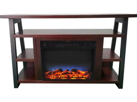 Cambridge 32-In. Sawyer Industrial Electric Fireplace Mantel with Realistic Log and Grate Insert and Color Changing Flames, Supply