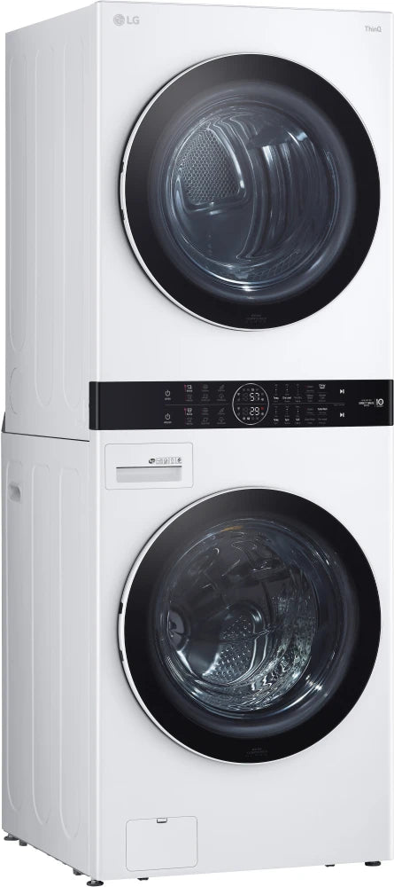 LG - 27 in. WashTower Laundry Center with 4.5 cu. ft. Front Load Washer & 7.4 cu. ft. Electric Dryer with Steam, Black Steel - WKEX200HWA Cheap