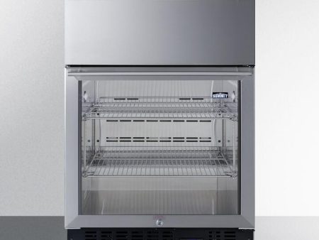 Summit - 24  Wide Built-In Commercial Beverage Refrigerator With Top Drawer | [SCR615TDCSS] Online Sale