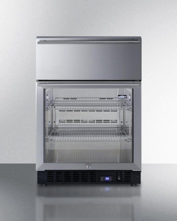 Summit - 24  Wide Built-In Commercial Beverage Refrigerator With Top Drawer | [SCR615TDCSS] Online Sale