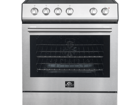 FORNO - Leonardo Espresso 30-Inch Electric Range with 5.0 cu. Ft. Electric Oven - Stainless Steel Hot on Sale