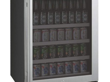 FlexCount Series 24  Wide Beverage Center - Black Cabinet with Stainless Steel Door Hot on Sale