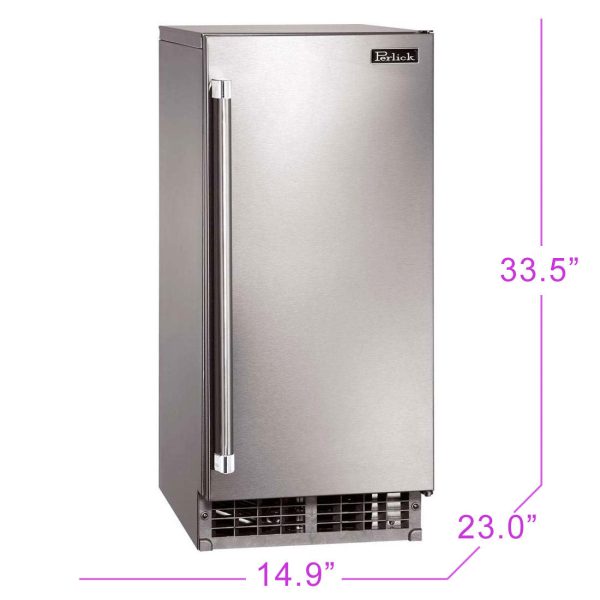 Perlick - 15  Signature Series Clear Ice Maker with panel-ready solid door, hinge reversible - H50IMW Cheap