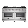 Forno - 60  Massimo 10-Sealed Burners Freestanding Dual Fuel Range in Stainless Steel Convention Oven Online