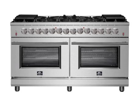 Forno - 60  Massimo 10-Sealed Burners Freestanding Dual Fuel Range in Stainless Steel Convention Oven Online