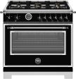 Bertazzoni - 36 inch All Gas Range, 6 Brass Burners and Cast Iron Griddle - HER366BCFGM Cheap