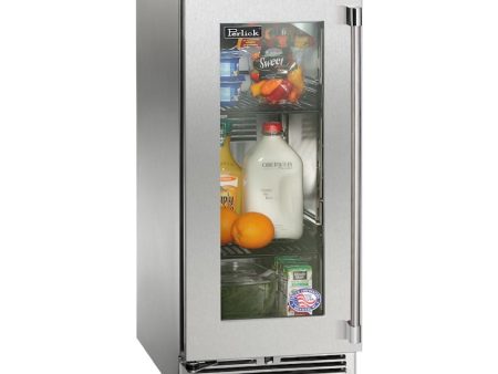 Perlick - 15  Signature Series Marine Grade Refrigerator with stainless steel glass door- HP15RM-4 For Sale