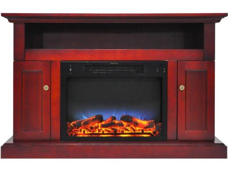 Cambridge Sorrento Electric Fireplace with Multi-Color LED Insert and 47 In. Entertainment Stand in Cherry Sale