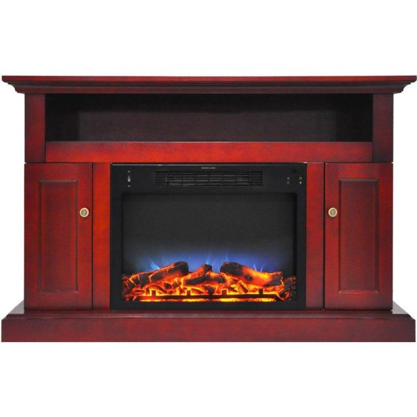 Cambridge Sorrento Electric Fireplace with Multi-Color LED Insert and 47 In. Entertainment Stand in Cherry Sale