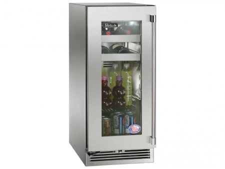 Perlick - 15  Signature Series Marine Grade Beverage Center with stainless steel glass door- HP15BM-4 Hot on Sale