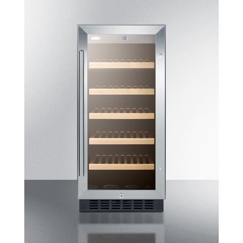 Summit | ADA Compliant 15  Wide Commercial Wine Cellar for Built-in or Freestanding Use with Glass Door, Digital Controls, Front Lock, LED Lighting and Stainless Steel Cabinet | ALWC15CSS Hot on Sale