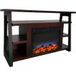 Cambridge 32-In. Sawyer Industrial Electric Fireplace Mantel with Realistic Log and Grate Insert and Color Changing Flames, Supply