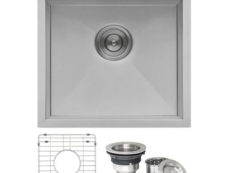 Ruvati 18 x 18 inch Drop-in Topmount Bar Prep Sink 16 Gauge Stainless Steel Single Bowl – RVH8118 For Cheap