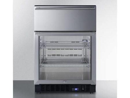 Summit - 24  Wide Built-In Commercial Beverage Refrigerator With Top Drawer | [SCR615TD] For Sale